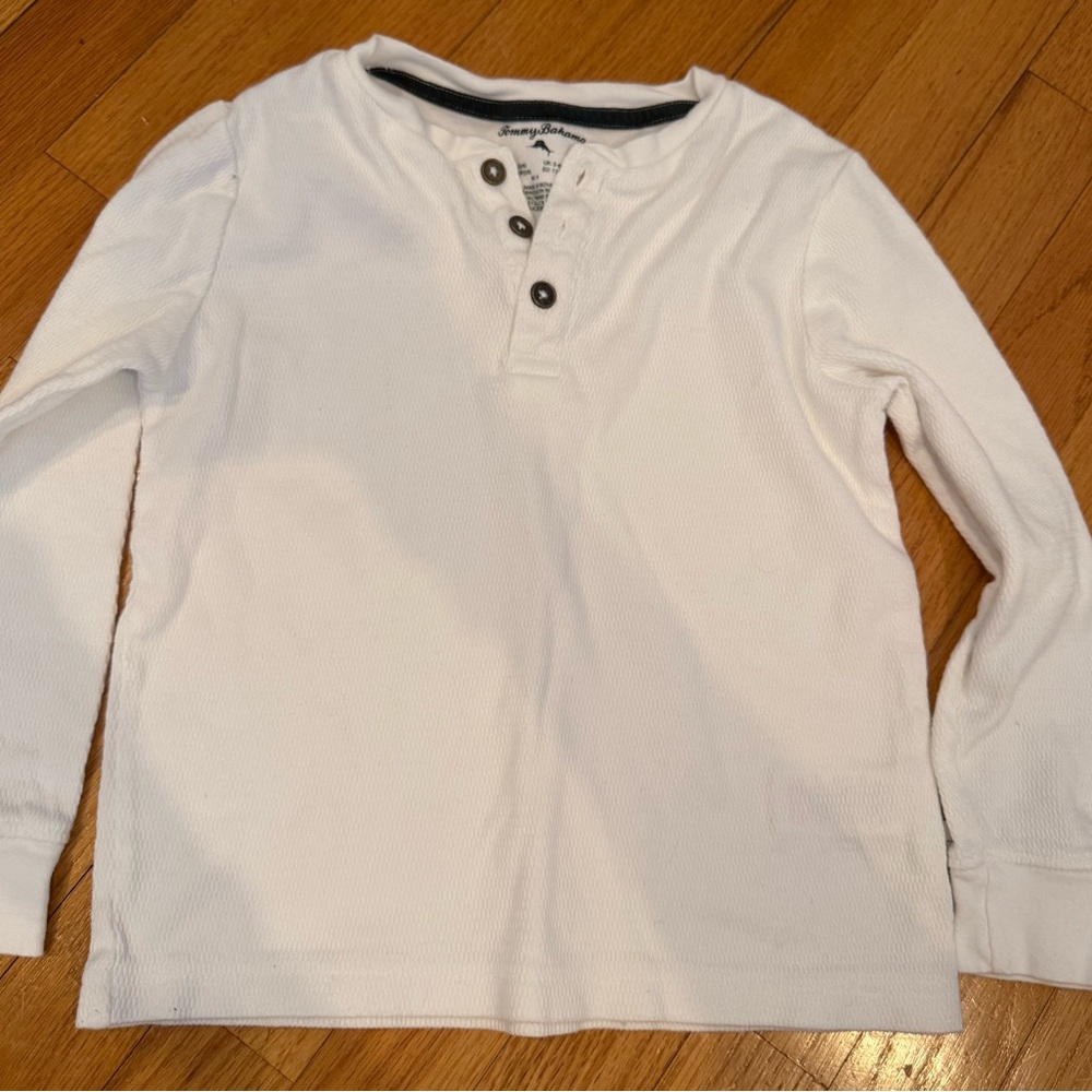 Tommy Bahama Kids White Long Sleeve Henley